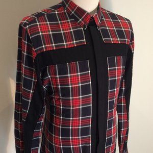 Givenchy Size 43 Slim Fit Black Cross Button Shirt